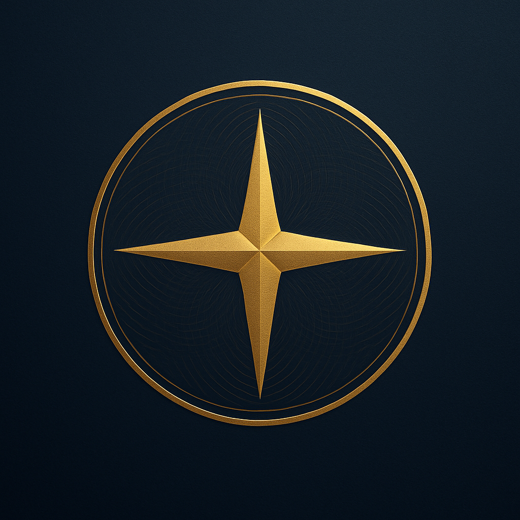 A True North Certificate emblem with a gold north star